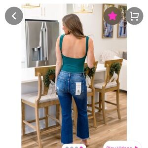 Green low back bodysuit